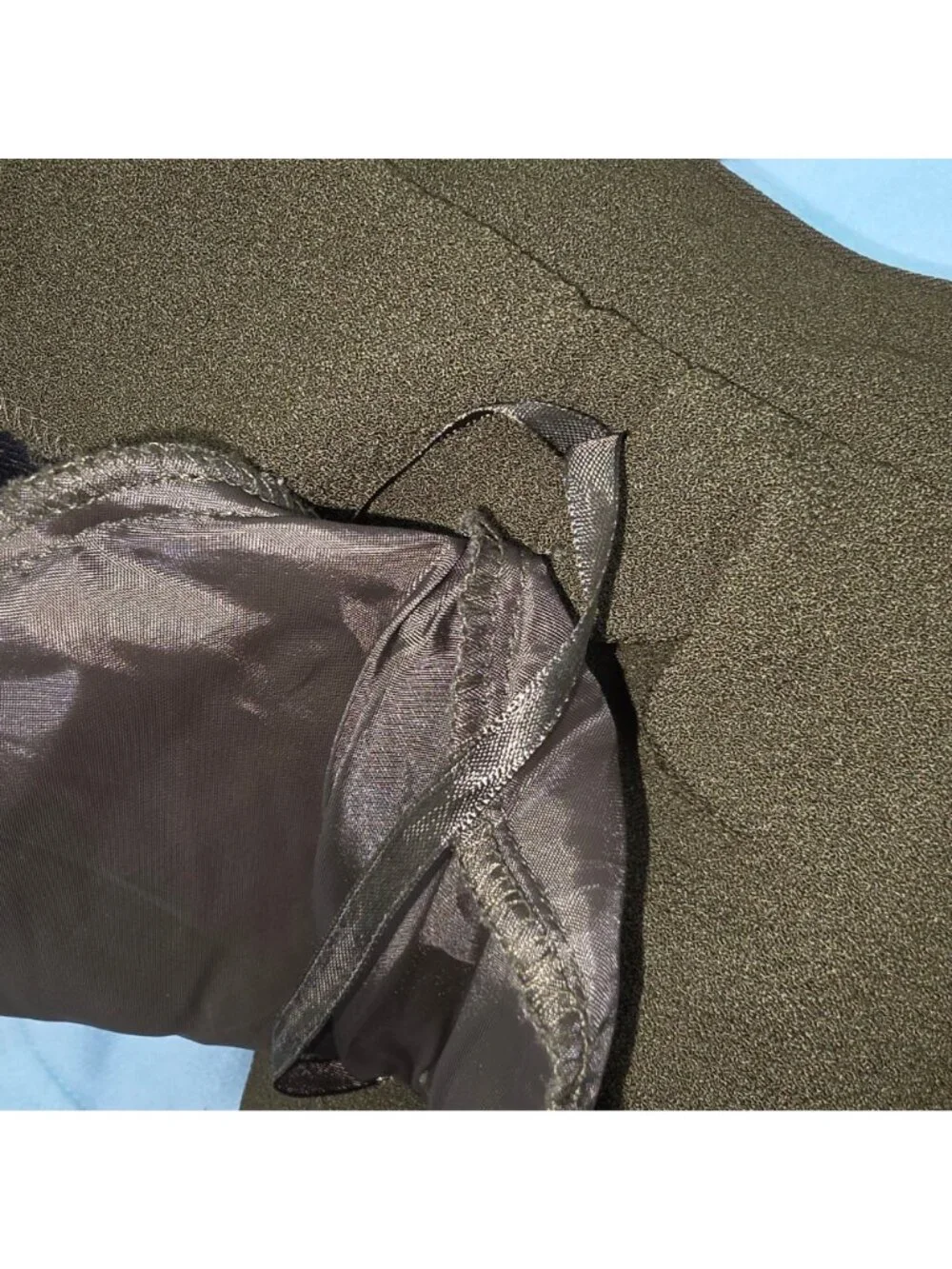 Women's Studio I Olive Green Suit Jacket Pleated Back 2 Button Size 16 Cropped
